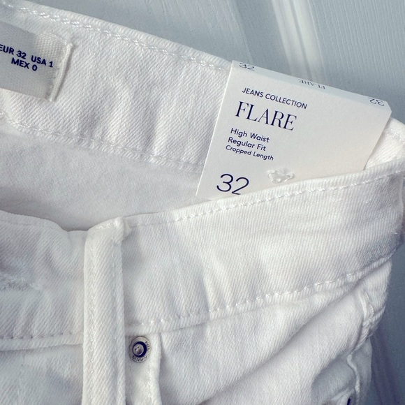 NWT Mango MNG Sienna Kick Flare Crop in White High Rise (USA Size 1) - Picture 8 of 15